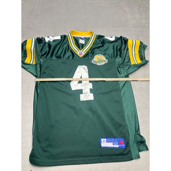Brett Favre Green Bay Packers Reebok NFL Authentic Football Jersey Size 48 Patch - Picture 7 of 9